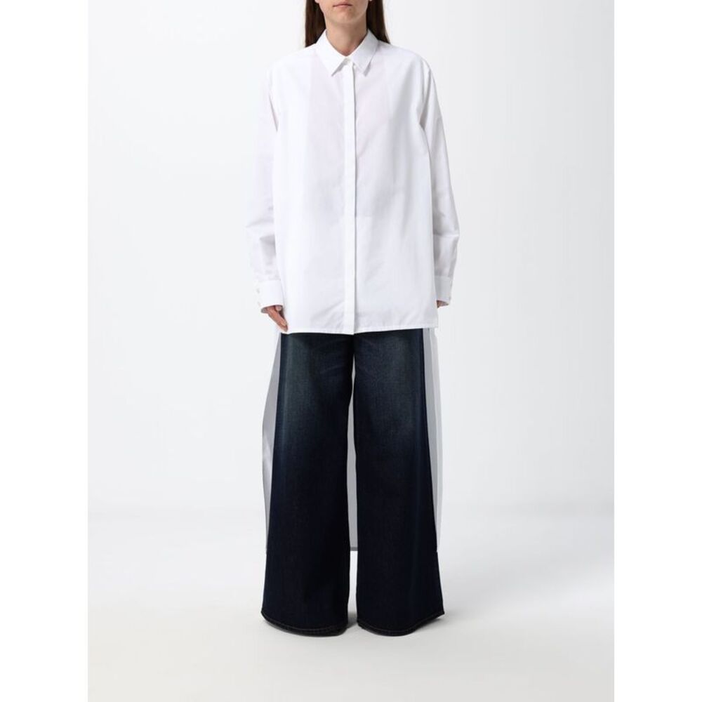 AlaiA Women Alaia Relaxed-Fit Asymmetrical Cotton Poplin Shirt